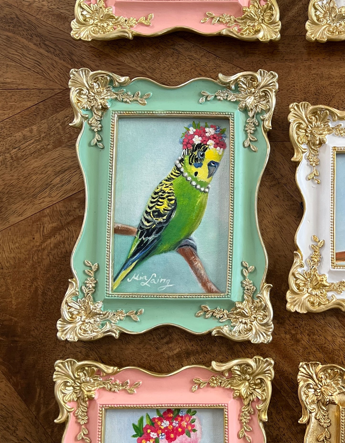 Fancy Feathers Budgie - For Linda